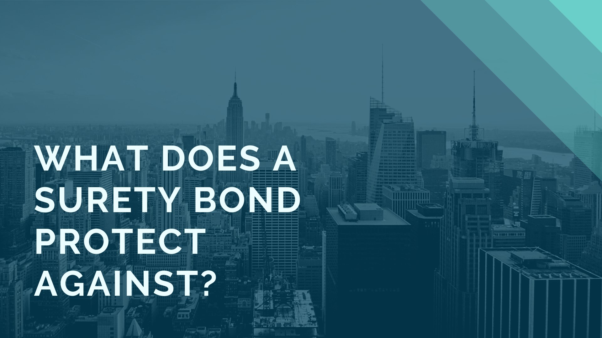surety bond - What does a Surety Bond protect against - buildings in blue shade