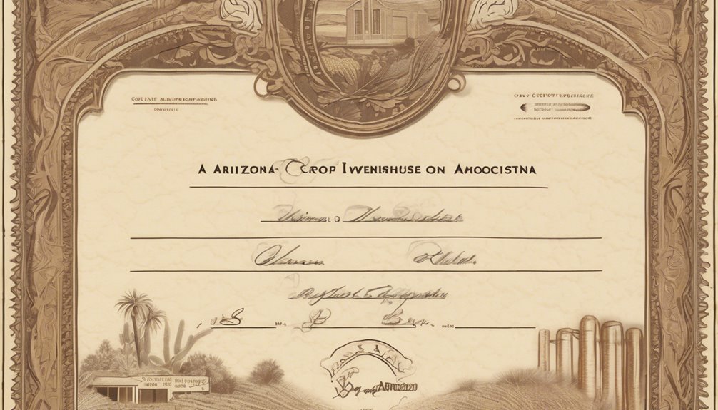 arizona grower warehouse certificate