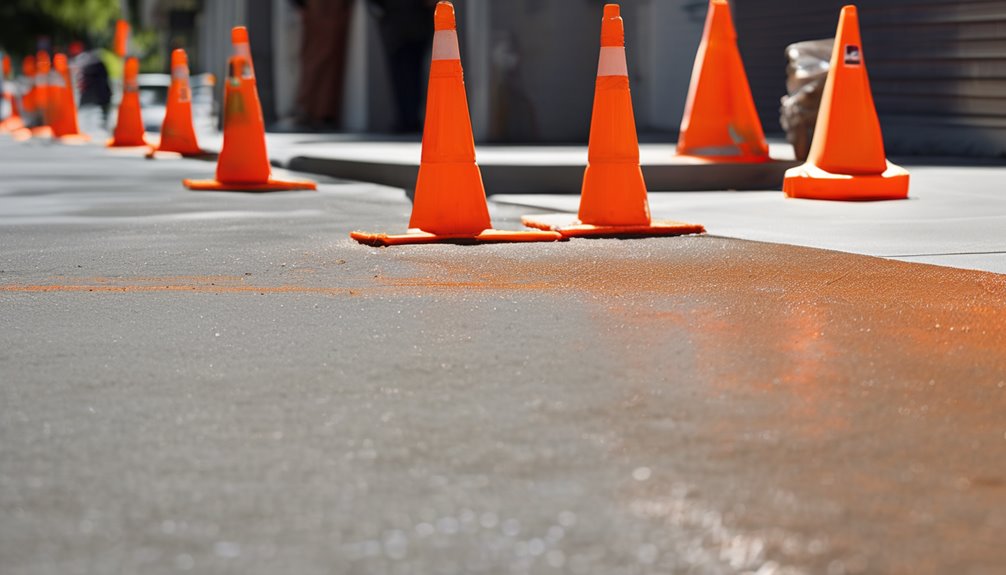 sidewalk and curb construction