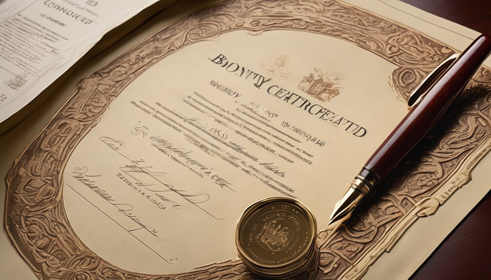 surety bond title certificate