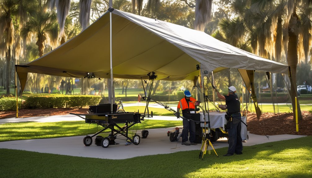 tent erection expertise required