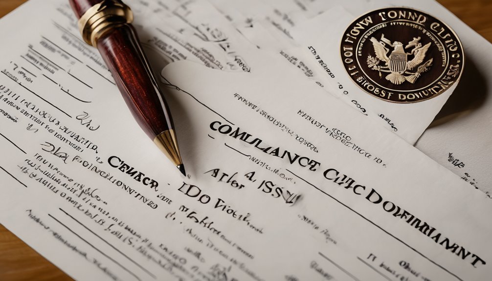 compliance documentation requirements outlined